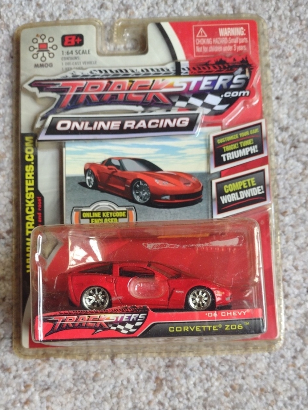 Tracksters Online Racing '06 Chevy Corvette Z06 Red Die-Cast Car